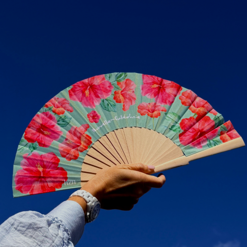 Eventail 23 cm - Hibiscus